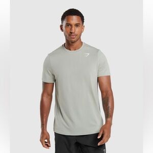 Gymshark Men’s Arrival Short Sleeve Tee, Light Gray, Workout gym breathable